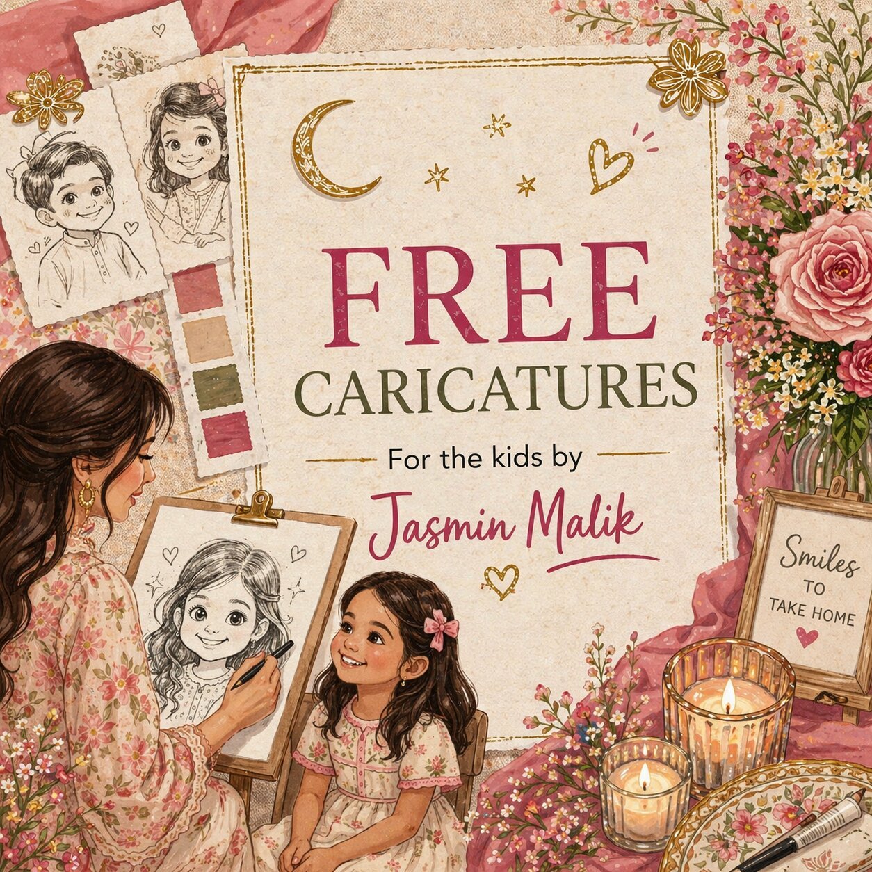 Free Caricatures by Jasmin Malik